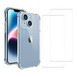 Coque iPhone 14 et 2 écrans de protection - TPU - Transparent