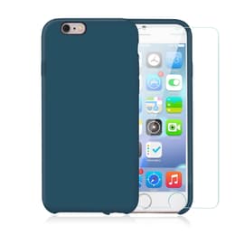 Coque iPhone 6 Plus/6S Plus et 2 écrans de protection - Silicone - Bleu canard