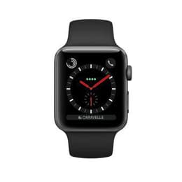 Apple Watch (Series 3) 2017 42 mm - Acier inoxydable Noir - Bracelet Sport Noir