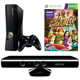 Console Microsoft Xbox 360 Slim 250 Go + 1 manette + Jeu Kinect Adventures - Noir Brillant