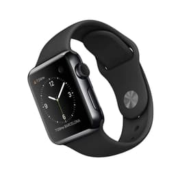 Apple Watch (Series 2) Décembre 2016 42 mm - Acier inoxydable Gris sidéral - Bracelet Sport Noir
