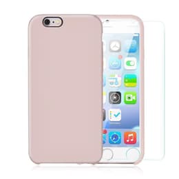Coque iPhone 6 Plus/6S Plus et 2 écrans de protection - Silicone - Rose pale