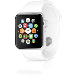 Apple Watch (Series 1) 42 mm - Acier inoxydable Argent - Sport blanc