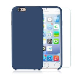 Coque iPhone 6 Plus/6S Plus et 2 écrans de protection - Silicone - Bleu cobalt