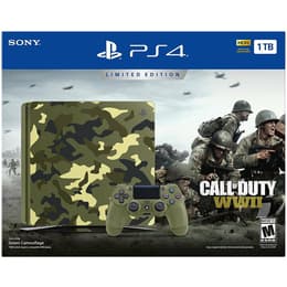 PlayStation 4 Slim 1000Go - Vert camouflage - Edition limitée Call of Duty: WWII + Call of Duty: WWII