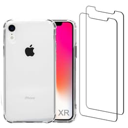 Coque iPhone XR et 2 écrans de protection - Plastique recyclé - Transparent