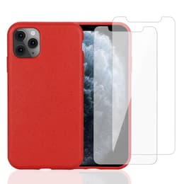 Coque iPhone 11 Pro et 2 écrans de protection - Compostable - Rouge