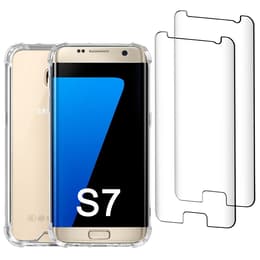 Coque Galaxy S7 et 2 écrans de protection - Plastique recyclé - Transparent