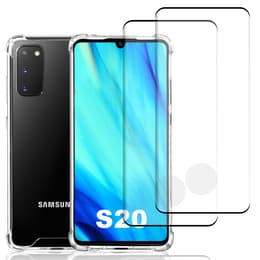 Coque Galaxy S20/S20 5G et 2 écrans de protection - Plastique recyclé - Transparent