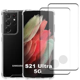Coque Galaxy S21 Ultra 5G et 2 écrans de protection - Plastique recyclé - Transparent