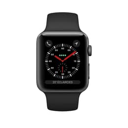 Apple Watch (Series 3) GPS + Cellular 38 mm - Aluminium Gris sidéral - Bracelet sport Noir