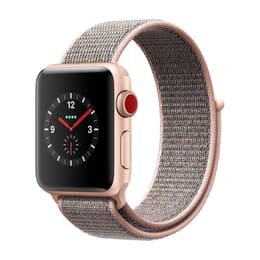 Apple Watch (Series 3) GPS + Cellular 38 mm - Aluminium Or - Bracelet Boucle sport Rose