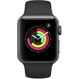 Apple Watch (Series 3) GPS + Cellular 42 mm - Aluminium Gris - Bracelet sport Noir