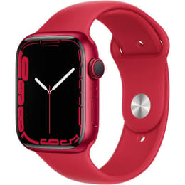 Apple Watch (Series 7) GPS 45 mm - Aluminium Rouge - Bracelet sport Rouge