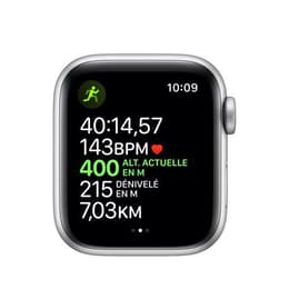 Apple Watch (Series 5) GPS + Cellular 40 mm - Titane Argent - Bracelet sport Noir
