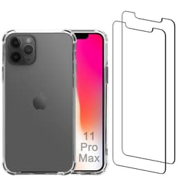 Coque iPhone 11 Pro Max et 2 écrans de protection - Plastique recyclé - Transparent