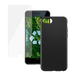 Coque iPhone SE (2022/2020)/8/7/6/6S et écran de protection - Plastique - Noir