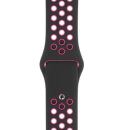 Apple Watch (Series 6) GPS 44 mm - Aluminium Argent - Bracelet sport Nike Noir/Rose explosif