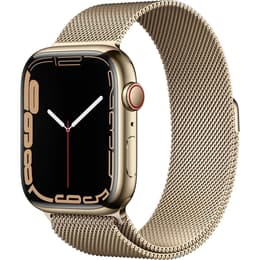 Apple Watch (Series 7) GPS + Cellular 45 mm - Acier inoxydable Or - Bracelet milanais Or