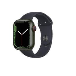 Apple Watch (Series 7) GPS + Cellular 45 mm - Aluminium Vert - Bracelet sport Noir