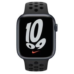 Apple Watch (Series 7) GPS 45 mm - Aluminium Minuit - Bracelet sport Nike Noir