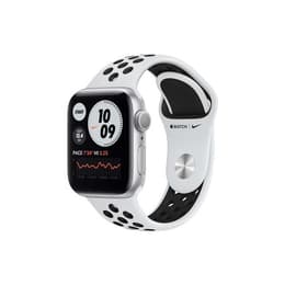 Apple Watch (Series 7) GPS + Cellular 41 mm - Aluminium Blanc - Bracelet sport Nike Noir/Blanc