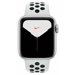 Apple Watch (Series 7) GPS + Cellular 41 mm - Aluminium Blanc - Bracelet sport Nike Noir/Blanc