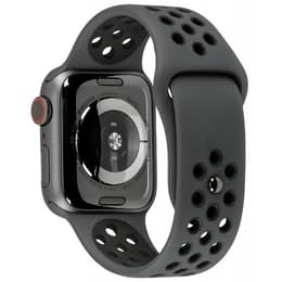 Apple Watch (Series 5) GPS + Cellular 44 mm - Aluminium Gris sidéral - Bracelet sport Nike Noir
