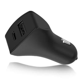 Chargeur voiture double USB A+C PD 32W (12+20W) Ultra-rapide Noir Bigben