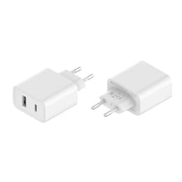 Chargeur secteur double USB A+C 5.4A (2.4+3A) rapide et intelligent Blanc Bigben