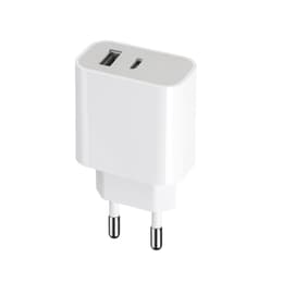 Chargeur secteur double USB A+C Power Delivery 37W (12+25W) Blanc Bigben