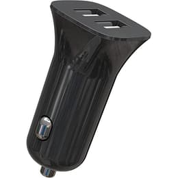Chargeur voiture double USB A+A 4.8A (2.4+2.4A) rapide et intelligent Noir Bigben