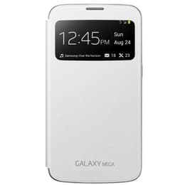 Coque Galaxy Mega - Cuir - Blanc