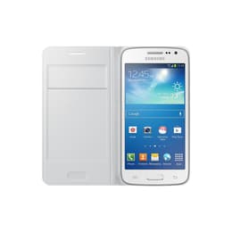 Coque Galaxy Core 4G - Cuir - Blanc