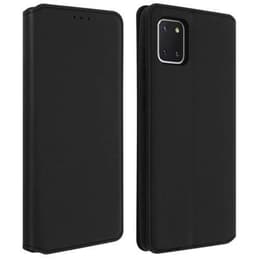 Coque Galaxy Note 10L et écran de protection - Cuir - Noir