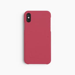 Coque iPhone X/XS - Matière naturelle - Rouge