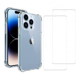 Coque iPhone 14 Pro et 2 écrans de protection - TPU - Transparent