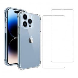 Coque iPhone 14 Pro Max et 2 écrans de protection - TPU - Transparent
