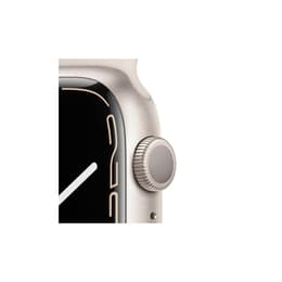 Apple Watch (Series 7) GPS + Cellular 41 mm - Acier inoxydable Lumière stellaire - Bracelet sport Lumière stellaire