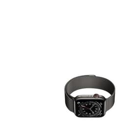 Apple Watch (Series 7) GPS 45 mm - Aluminium Noir - Bracelet milanais Argent