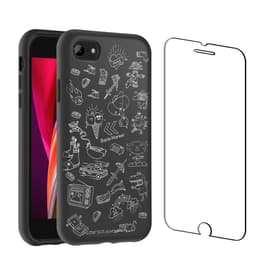 Coque Back Market iPhone SE (2020/2022) et écran de protection - Plastique recyclé - Noir & Blanc
