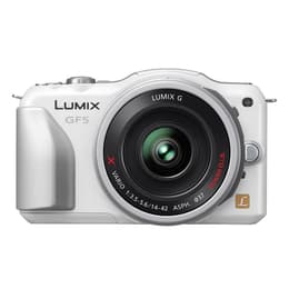 Hybride - Panasonic Lumix DMC-GF5 - Blanc + Objectif Panasonic Lumix G Vario 12-32mm f/3.5-5.6 ASPH