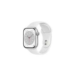 Apple Watch (Series 8) GPS 41 mm - Aluminium Argent - Bracelet sport Blanc
