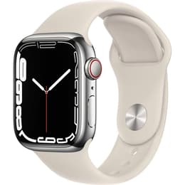 Apple Watch (Series 7) GPS + Cellular 45 mm - Aluminium Gris - Bracelet sport Blanc