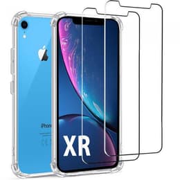 Coque iPhone XR et 2 écrans de protection - TPU - Transparent