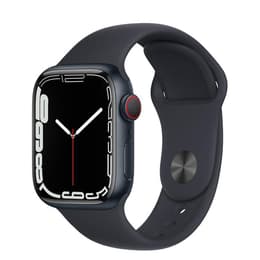 Apple Watch (Series 7) GPS + Cellular 45 mm - Aluminium Minuit - Bracelet sport Noir