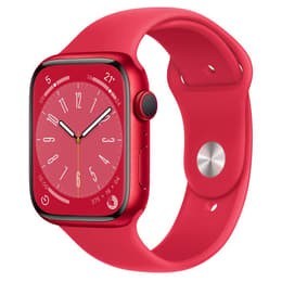 Apple Watch (Series 8) GPS 45 mm - Acier inoxydable Rouge - Bracelet sport Rouge