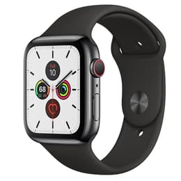 Apple Watch (Series 5) GPS + Cellular 44 mm - Acier inoxydable Noir sidéral - Bracelet Bracelet sport Noir