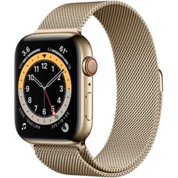 Apple Watch (Series 6) GPS + Cellular 44 mm - Acier inoxydable Or - Bracelet Bracelet milanais Or