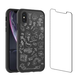 Coque Back Market iPhone X/XS et écran de protection - Plastique recyclé - Noir & Blanc